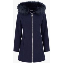 stand-prive.com Manteau long à capuche ornée de fourrure synthétique - Marine marine 36 female