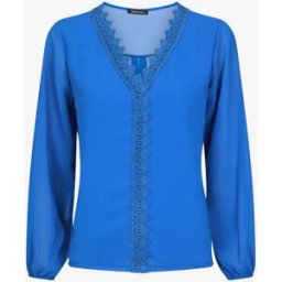 stand-prive.com Blouse en voile unie à col brodé - Bleu roi bleu-roi 36 female