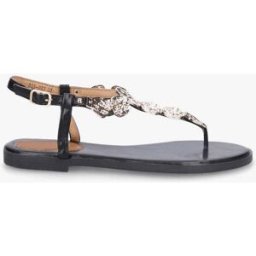 stand-prive.com Nu-pieds à bride bijoux martelés - Noir noir 36 female