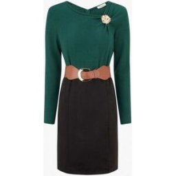 stand-prive.com Robe bimatière coupe droite - Vert foncé vert-fonce 36 female