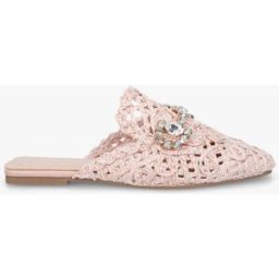 stand-prive.com Mules effet paille à boucle fantaisie - Rose rose 36 female