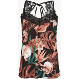 stand-prive.com Caraco dentelle imprimé tropical - Noir noir 36/38 female