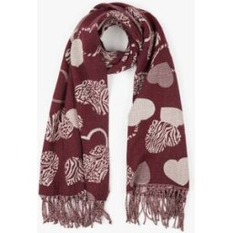 stand-prive.com Echarpe imprimé coeurs zébrés - Prune prune T.U female