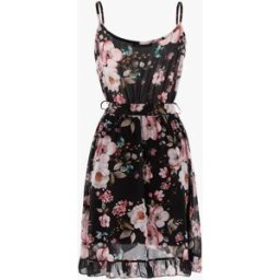 stand-prive.com Robe portefeuille fleurie à jabot - Noir/rose noir-rose 36 female