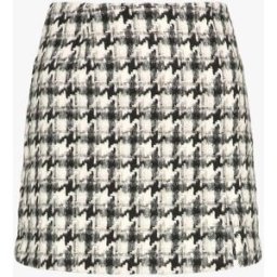 stand-prive.com Mini-jupe fendue en feutrine imprimé pied de poule - Noir noir M/L female