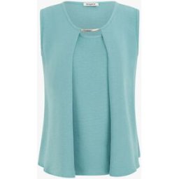 stand-prive.com Top droit uni à col rond bijou - Turquoise turquoise 36 female