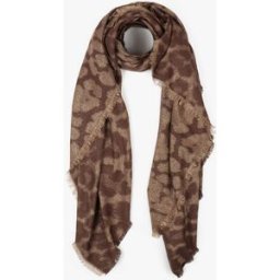 stand-prive.com Foulard imprimé léopard irisé à bords effilochés - Marron marron T.U female