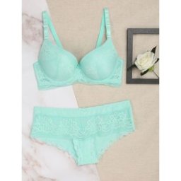stand-prive.com Ensemble grande taille en dentelle fleurie - Turquoise turquoise 100D/44 female