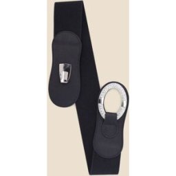 stand-prive.com Ceinture bi-matière à boucle ornée de strass et de perles - Noir noir T.U female