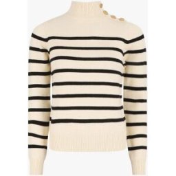 stand-prive.com Pull rayé à col montant - Blanc blanc T.U female
