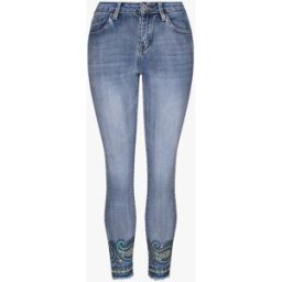 stand-prive.com Jean slim taille haute broderie cachemire stylisée - Bleu bleu 36 female