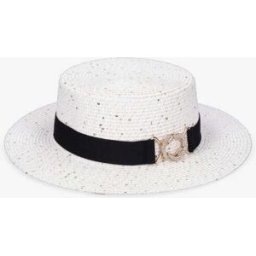 stand-prive.com Canotier à sequins et galon bijou - Blanc blanc T.U female