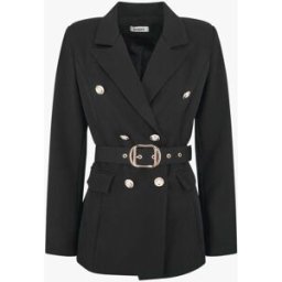 stand-prive.com Blazer mi-long boutonné et ceinturé - Noir noir 36 female