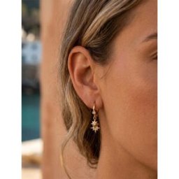stand-prive.com Boucles d'oreilles à breloques étoiles ornées de zircons - Or or T.U female