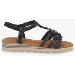 stand-prive.com Nu-pieds élastiqués à perles en bois - Noir noir 36 female