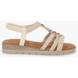 stand-prive.com Nu-pieds élastiqués à perles en bois - Beige beige 36 female