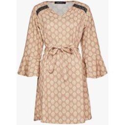 stand-prive.com Robe imprimé fleurs graphiques à manches trompettes volantées - Beige beige 36 female