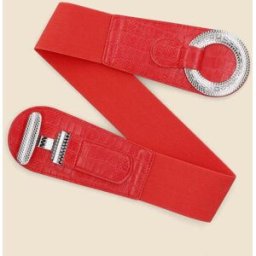 stand-prive.com Ceinture croco à boucle gravée - Rouge rouge T.U female