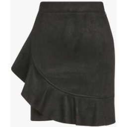 stand-prive.com Jupe en suédine volantée style portefeuille - Noir noir L female