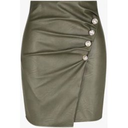 stand-prive.com Jupe courte drapée en simili - Kaki kaki 36 female