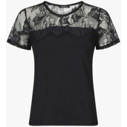 stand-prive.com Top uni et dentelle - Noir noir 36 female