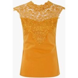stand-prive.com Top à plastron en dentelle festonnée - jaune jaune 36 female