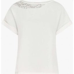 stand-prive.com Top droit manches courtes à col à dentelle - Blanc blanc 36 female