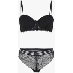 stand-prive.com Ensemble push up et tanga en dentelle - Noir noir 100C/42 female