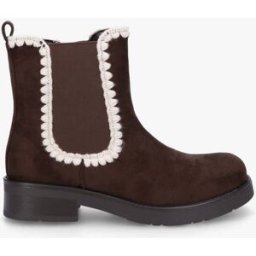 stand-prive.com Bottines suédine élastiquées à broderies - Chocolat chocolat 36 female