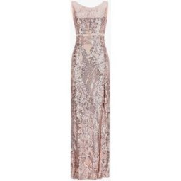 stand-prive.com Robe longue fendue à sequins et décolleté dans le dos - Champagne champagne 36 female