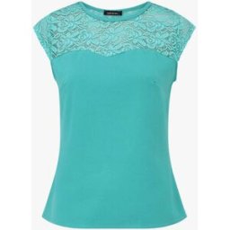 stand-prive.com Top uni coupe droite épaules en dentelle - Turquoise turquoise 36 female