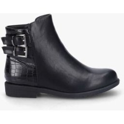 stand-prive.com Bottines plates en simili et effet croco - Noir noir 36 female