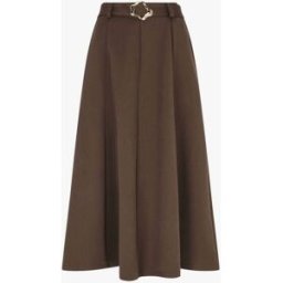stand-prive.com Jupe mi-longue unie à empiècement bijou - Marron marron 36 female