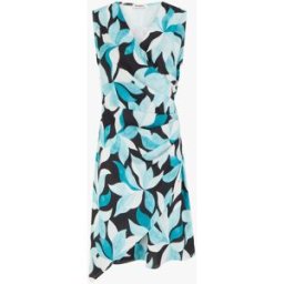 stand-prive.com Robe style portefeuille sans manches imprimé feuillages - Turquoise turquoise 36 female