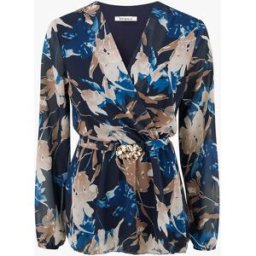 stand-prive.com Top cache-coeur imprimé fleurs abstraites à bijou floral - Marine marine 36 female
