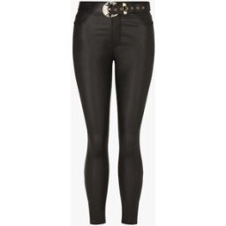 stand-prive.com Pantalon uni en simili ceinturé - Noir noir 36 female