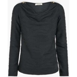 stand-prive.com Top texturé à col bénitier et bijou - Noir noir 36 female