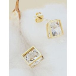 stand-prive.com Boucles d'oreilles puces ornées de zircons - Or or T.U female