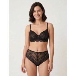 stand-prive.com Ensemble soutien-gorge et culotte à bijoux arbre strassé - Noir noir 100C/42 female