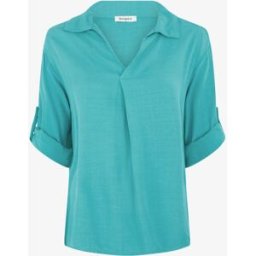 stand-prive.com Top uni à manches retroussables - Turquoise turquoise 36 female