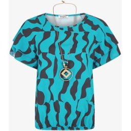 stand-prive.com Top imprimé graphique et sautoir - Turquoise turquoise 36 female