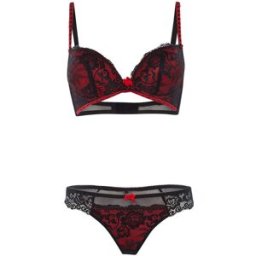 stand-prive.com Ensemble SG et string liseré contrasté - noir/rouge noir-rouge 100C/42 female