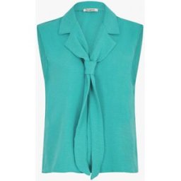 stand-prive.com Top uni à col style cravate - Bleu canard bleu-canard 36 female