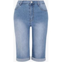 stand-prive.com Bermuda grande taille en jean à bords retroussés - Bleu clair bleu-clair 40 female