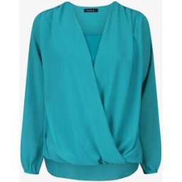 stand-prive.com Blouse oversize à col cache coeur - Turquoise turquoise 36 female