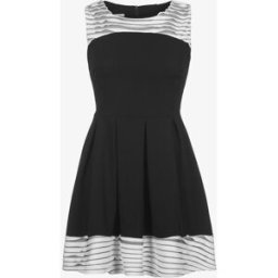 stand-prive.com Robe patineuse buste à lamelles blanche - noir noir 36 female