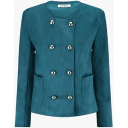 stand-prive.com Veste en suédine boutonnée - Bleu canard bleu-canard-1 36 female