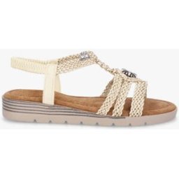 stand-prive.com Nu-pieds tressés à bijou fleur - Beige beige 36 female