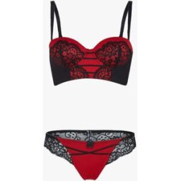 stand-prive.com Ensemble bustier à détails dentelle - rouge/noir rouge-noir 100C/42 female