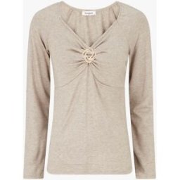 stand-prive.com Pull fin uni à empiècement bijou - Taupe taupe 36 female